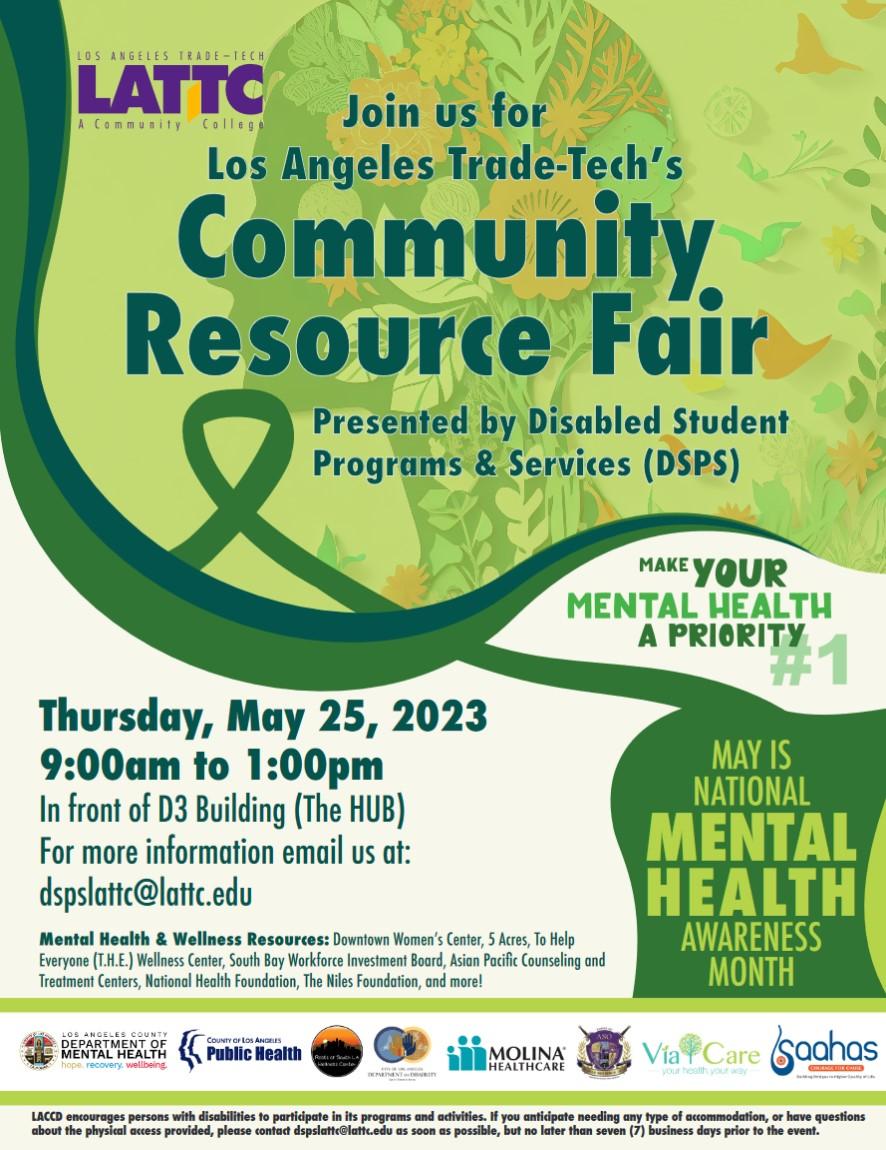 Mental Health Awareness Month: Community Resource Fair | LATTC